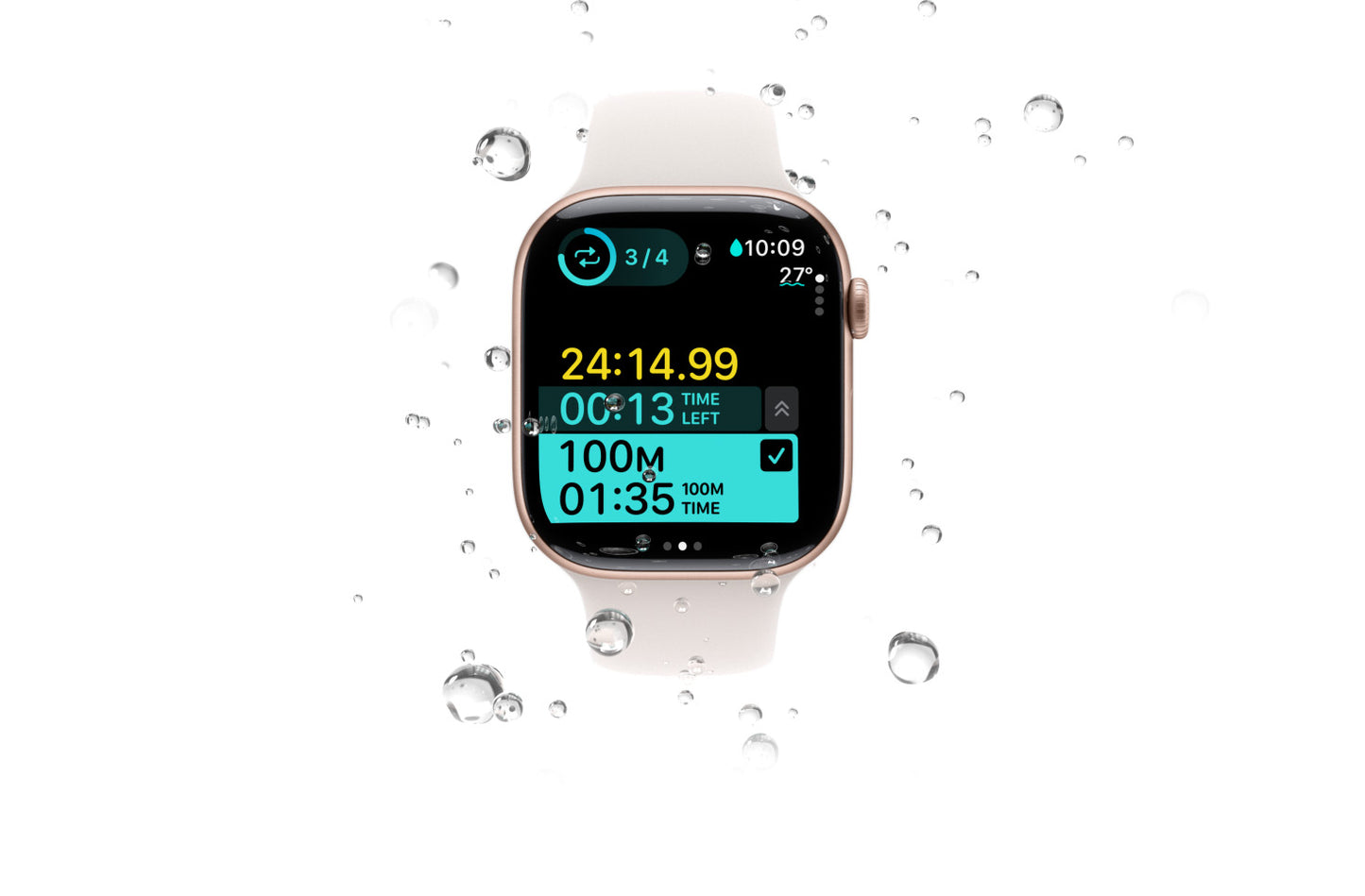 Apple Watch Series 10 GPS 42 mm Smartwatch with Jet Black Aluminium Case with Black Sport Band - S/M. Fitness Tracker, ECG App, Always-On Retina Display, Water Resistant