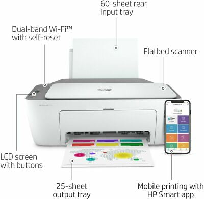 HP DeskJet 2722 All-in-One Wireless Colour Printer Scanner Copier - Used for 10 Days
