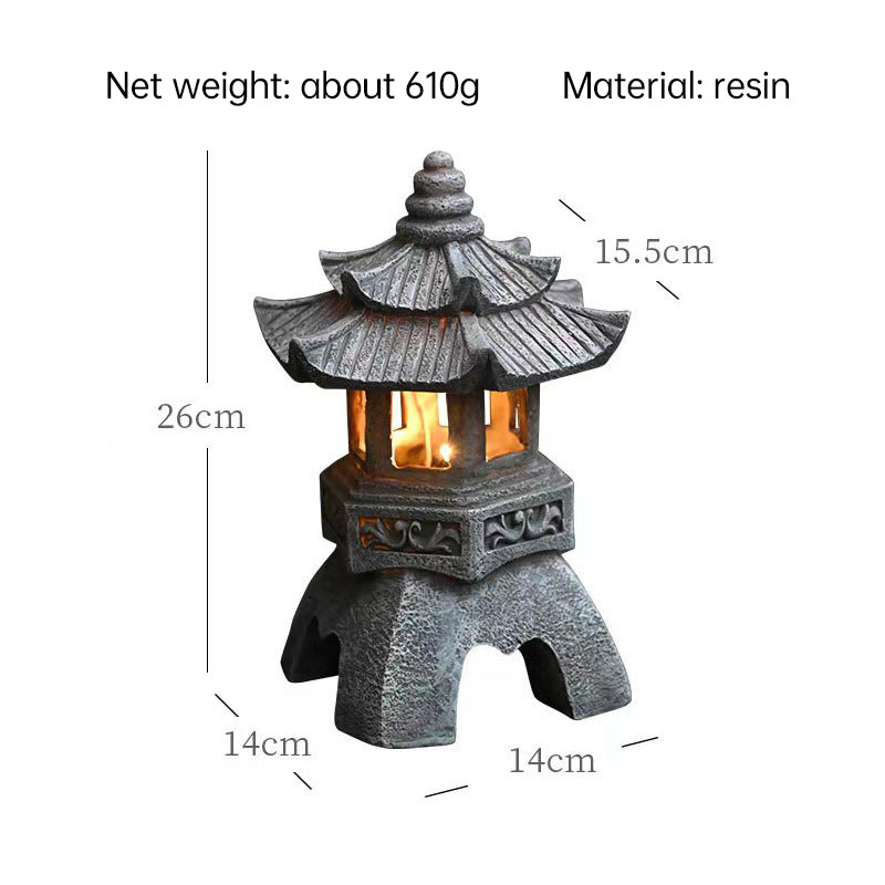 Solar-Powered Zen Garden Decor: Pagoda Lanterns & Statues