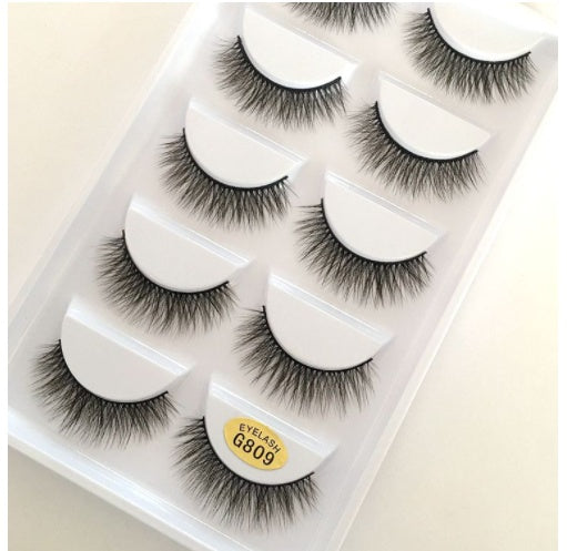 Five Pairs Of 3D False Eyelashes G800 Thick Mink False Eyelashes