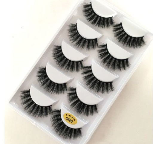 Five Pairs Of 3D False Eyelashes G800 Thick Mink False Eyelashes
