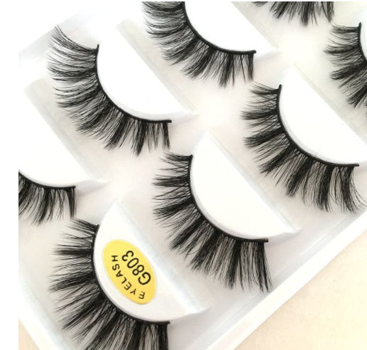 Five Pairs Of 3D False Eyelashes G800 Thick Mink False Eyelashes