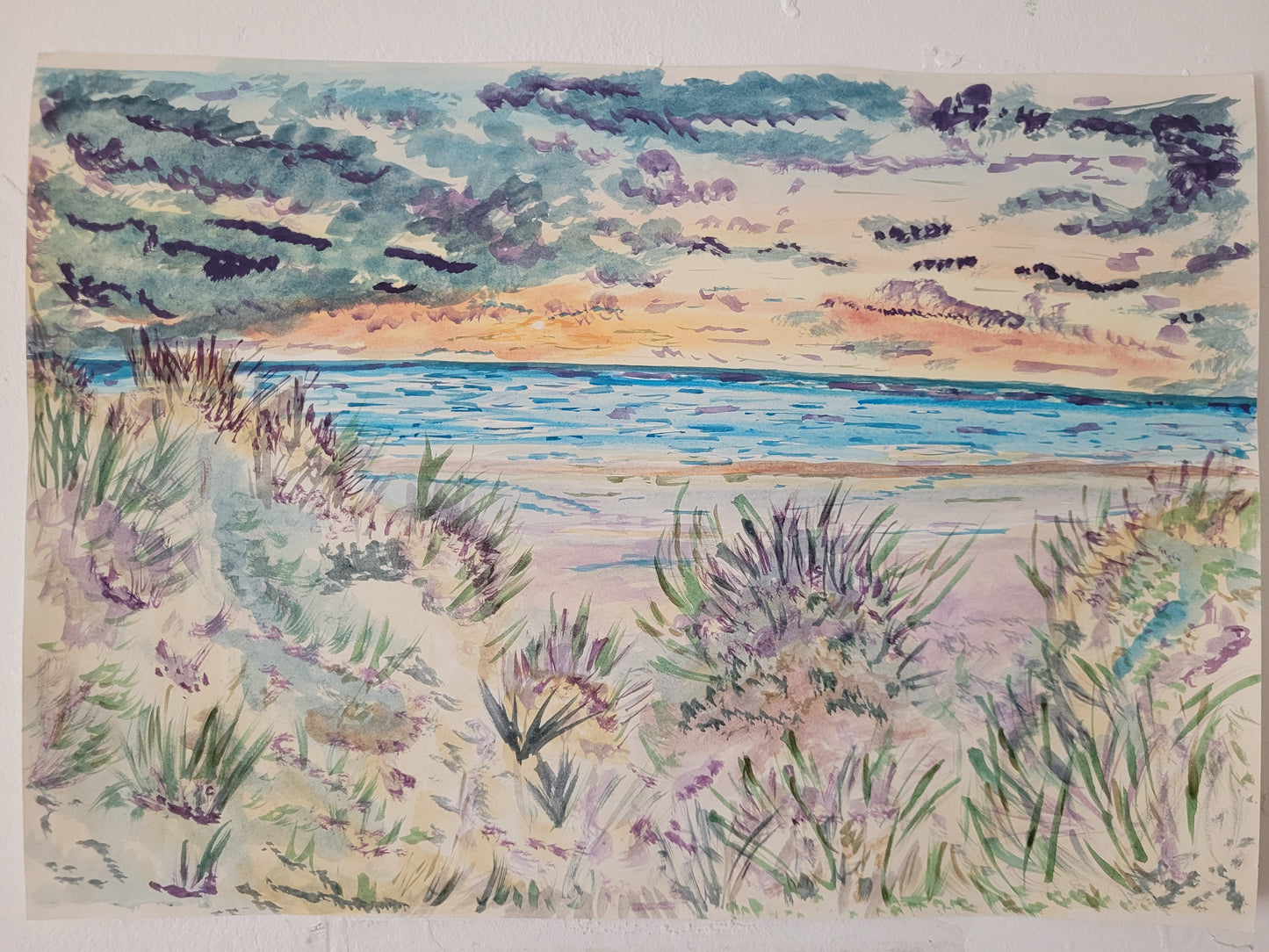 "Coastal Serenity" – Original Watercolor Painting