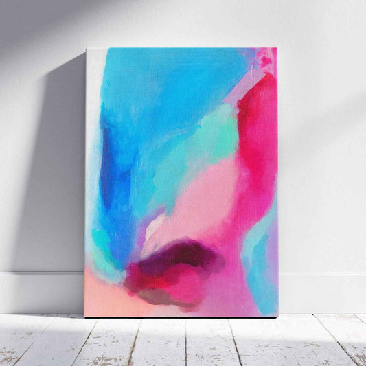 Abstract Bright Spring Watercolour - Framed Canvas Wall Art Print-0