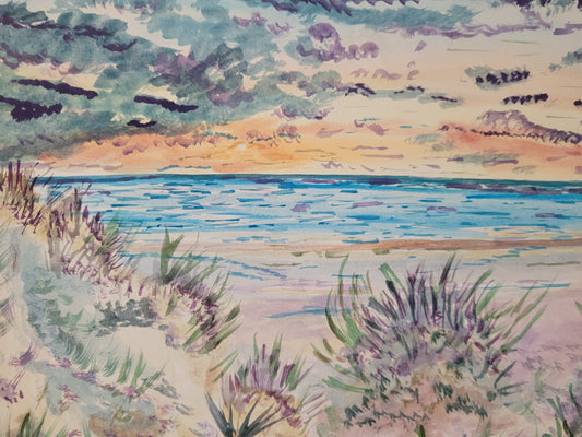 "Coastal Serenity" – Original Watercolor Painting